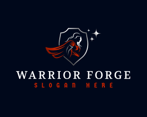 Gladiator Woman Warrior logo design