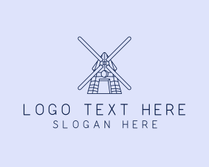 Infrastructure - Farm Windmill Barn logo design