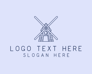 Europe - Farm Windmill Barn logo design