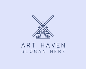 Farm Windmill Barn logo design