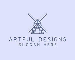 Farm Windmill Barn logo design