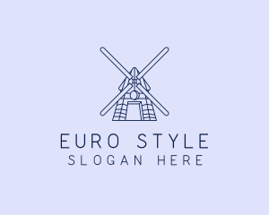 Europe - Farm Windmill Barn logo design