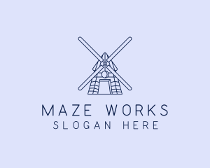 Farm Windmill Barn logo design