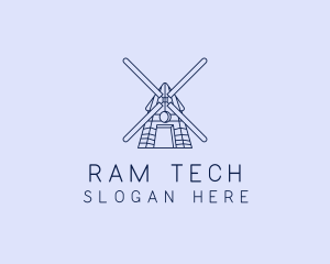 Farm Windmill Barn logo design