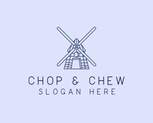 Europe - Farm Windmill Barn logo design