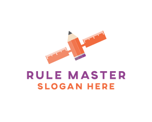 Ruler - Satellite Pencil Ruler logo design