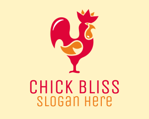 Chick - Red Chicken Rooster logo design