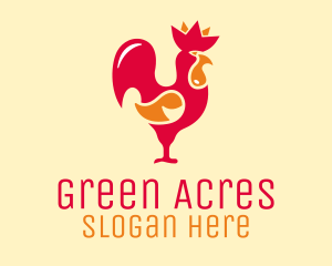 Red Chicken Rooster logo design