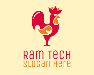 Red Chicken Rooster logo design