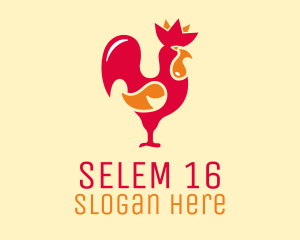 Red Chicken Rooster logo design