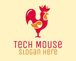 Red Chicken Rooster logo design