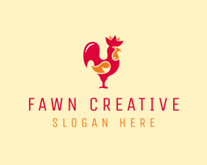 Red Chicken Rooster logo design