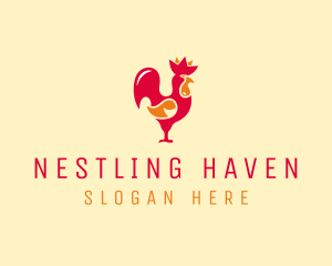 Red Chicken Rooster logo design