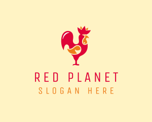 Red Chicken Rooster logo design