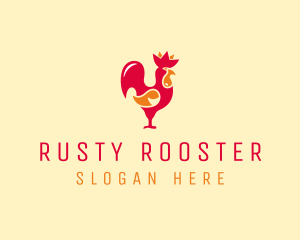 Red Chicken Rooster logo design