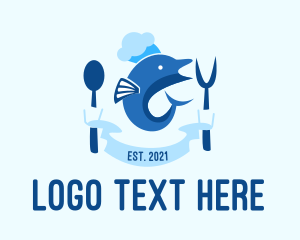 Fish - Nautical Dolphin Chef logo design