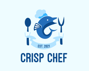 Nautical Dolphin Chef  logo design