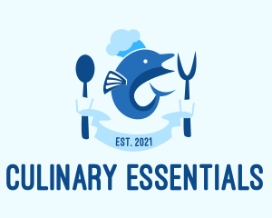 Nautical Dolphin Chef  logo design