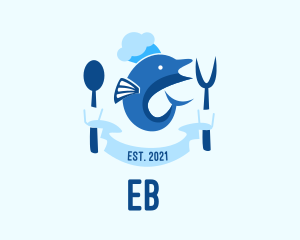 Fish - Nautical Dolphin Chef logo design