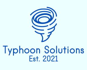 Typhoon - Blue Hurricane Tornado logo design