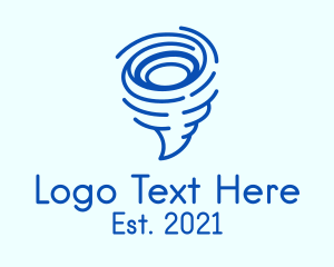 Meteorology - Blue Hurricane Tornado logo design