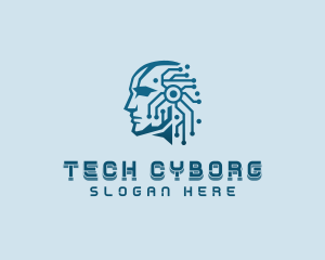 Cyborg - Cyber Circuit Artificial Intelligence logo design