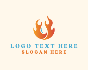 Heating - Flame Heating Energy logo design