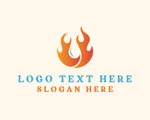 Ice - Flame Heating Energy logo design