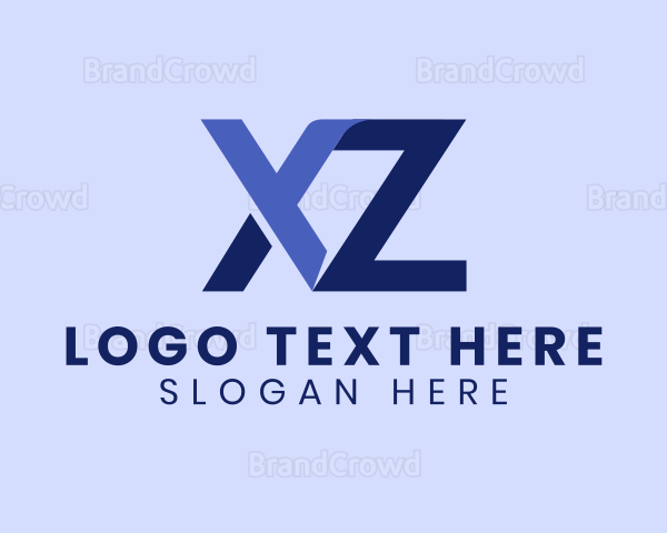 Digital Letter XZ Monogram Logo