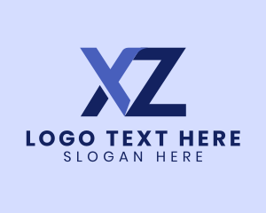 Blue - Digital Letter XZ Monogram logo design