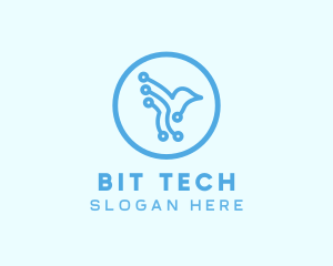 Digital Tech Hummingbird logo design