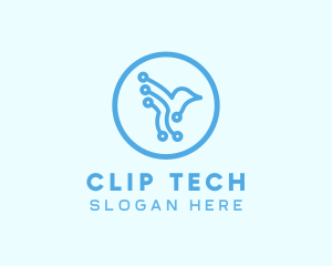 Digital Tech Hummingbird logo design