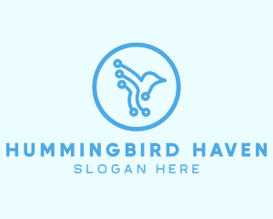 Digital Tech Hummingbird logo design