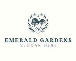 Organic Garden Mushroom logo design