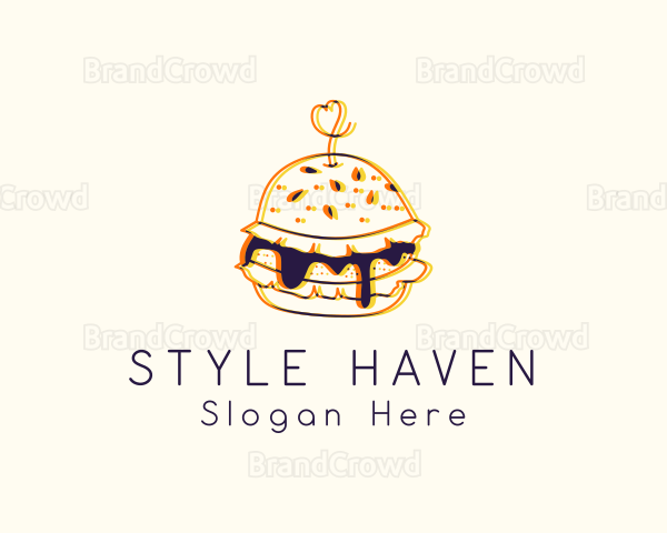 Hamburger Sandwich Snack Logo