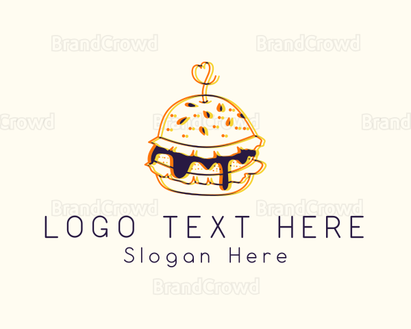 Hamburger Sandwich Snack Logo