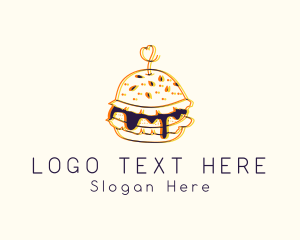 Sandwich - Hamburger Sandwich Snack logo design