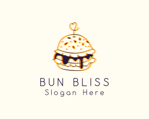 Bun - Hamburger Sandwich Snack logo design