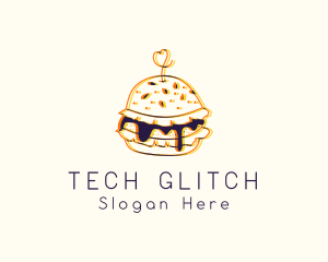 Hamburger Sandwich Snack logo design