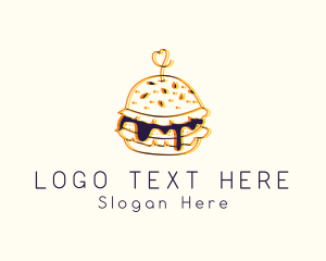 Cheeseburger - Hamburger Sandwich Snack logo design
