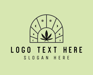 Hemp - Cosmic Marijuana Leaf logo design