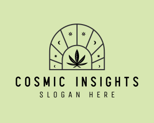 Cosmic Marijuana Leaf logo design