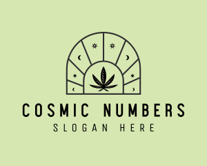 Cosmic Marijuana Leaf logo design