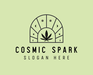 Cosmic Marijuana Leaf logo design