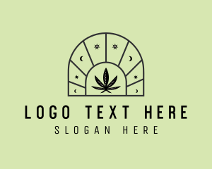 Medicinal - Cosmic Marijuana Leaf logo design