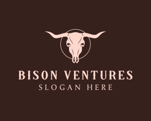 Wild Western Bull Skull logo design