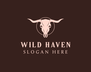 Wild Western Bull Skull logo design