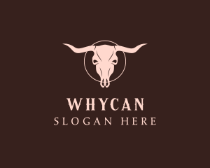 Cow - Wild Western Bull Skull logo design