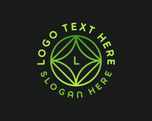Herbal - Geometric Four Leaf logo design