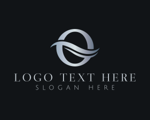 Grayscale - Elegant Wave Letter O logo design